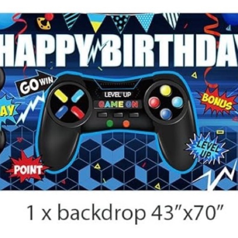 NEW Gaming Themed Birthday Party Backdrop